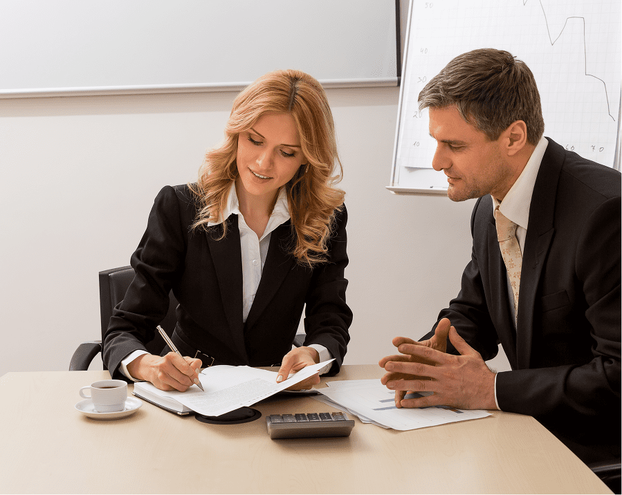 Business meeting with documents